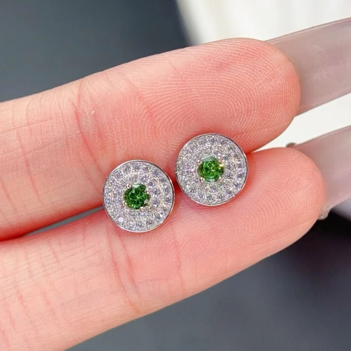 3mm Natural Tsavorite Earrings 925 Silver Tsavorite Jewelry with 18K Gold Plating Birthday Gift for Women