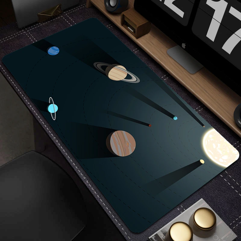 

Planet Large Gaming Mouse Pad Art Solar System Non-Slip Extend Office Mouse Mat Gamer Mousepad Laptop Computer Desk Mat Game Pad