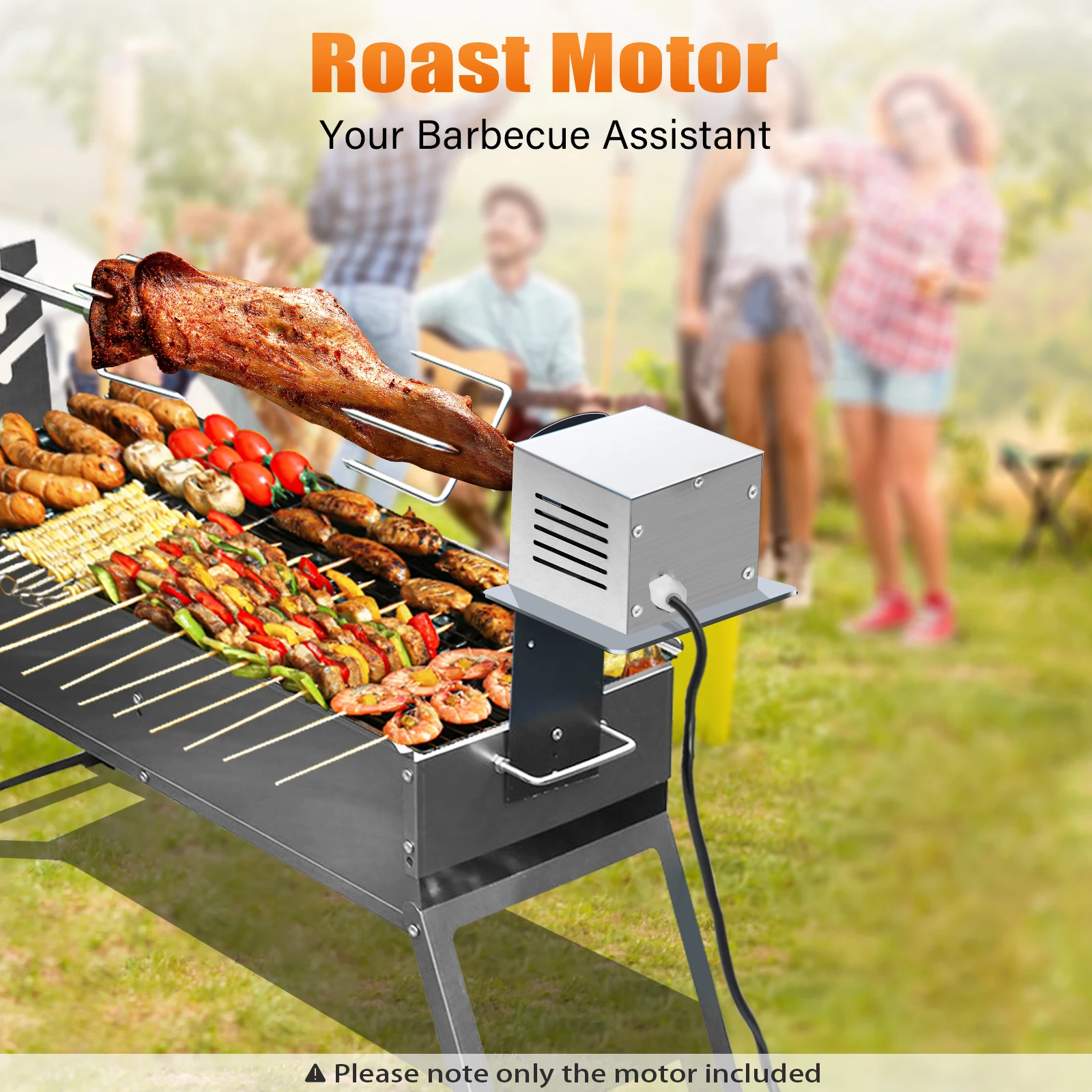 60KG 25W Barbecue Grill Motor Rotary Spike BBQ Rotisserie Roaster Spit 220V