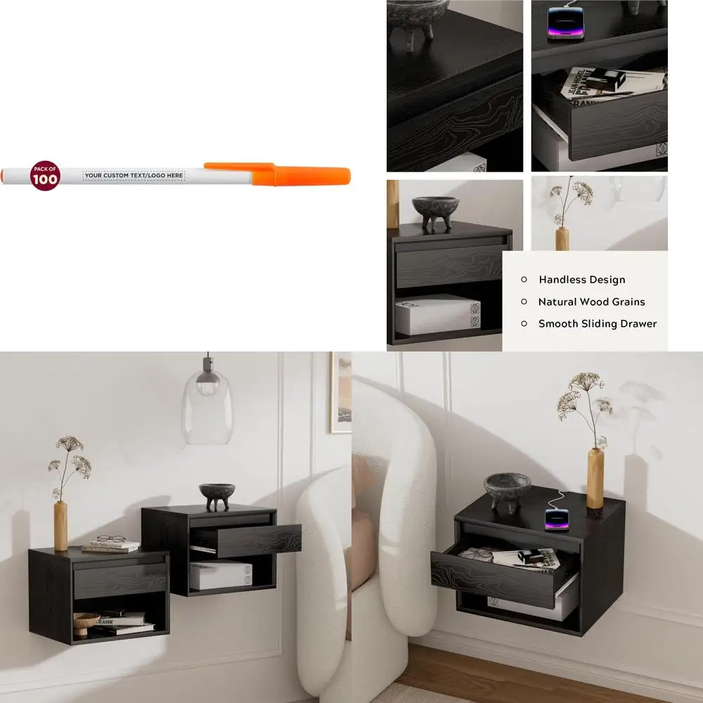 مجموعة أقلام لاصقة ذات قيمة مخصصة مكونة من 100 قطعة مع تخصيص - حبر أسود، مثالية للمكاتب والمدارس والشركات والتقليدية