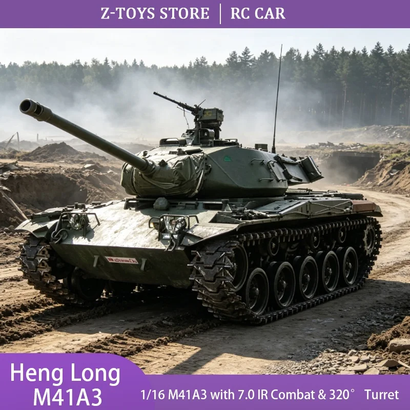 Heng Long 1/16 M41A3 Walker Bulldog RC Tank 7.0 IR Combat BB Shooting 320 Turret Smoke Metal Tracks for Adult Hobbyist