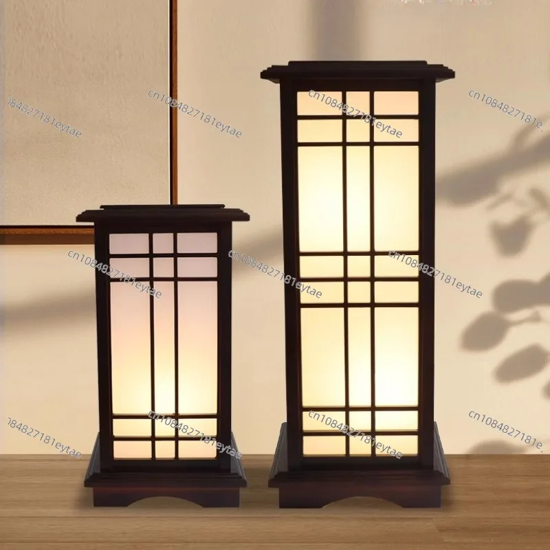 Chinese Style Wooden Floor Lamps Living Room Hotel Tea Room Home Decoration Aisle Wabi Sabi Interior Vertical Lights Zen Style