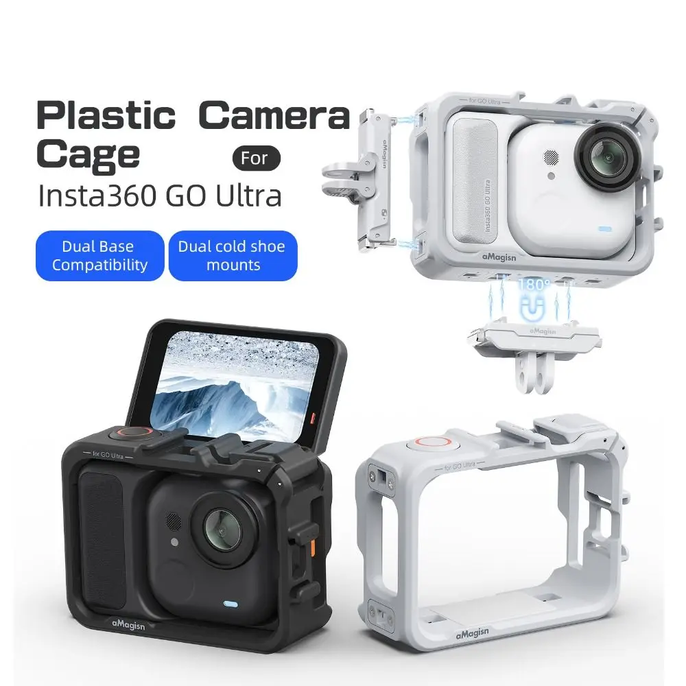 Quick Release Protective Frame Plastic Cold Shoe Expansion Rabite Cage Multifunctional for Insta360 Go Ultra