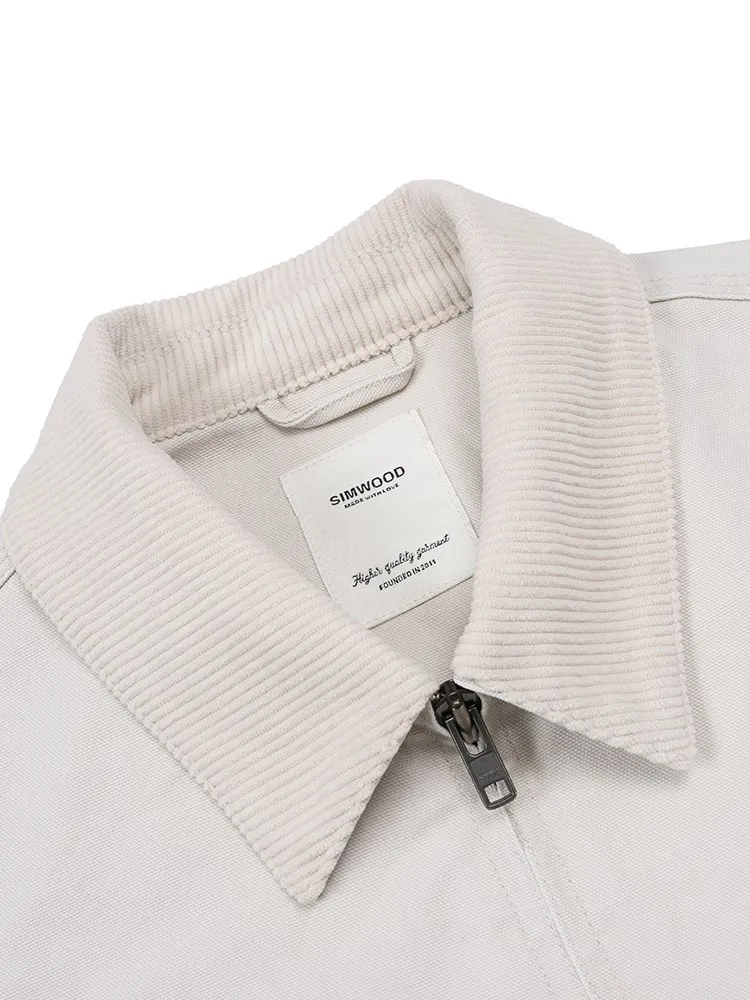 SIMWOOD 2024 Spring New Oversize Washed Vintage Detroit Jacket Men Fashion 100% Cotton Fabric High Quality Coats