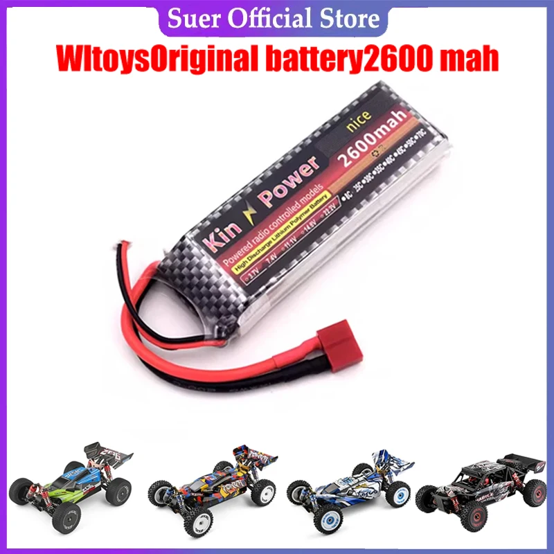 WLtoys 124007 124019 104009 144001 10428 Remote Control Car Lithium Battery 7.4V2600mah T Socket