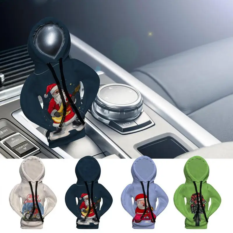 Sudadera con capucha de cambio de marchas, divertida sudadera con capucha de palo de engranaje de coche de Navidad, decoración navideña para coche, cubierta de perilla de cambio de marchas, accesorios para coche, Sudadera con capucha