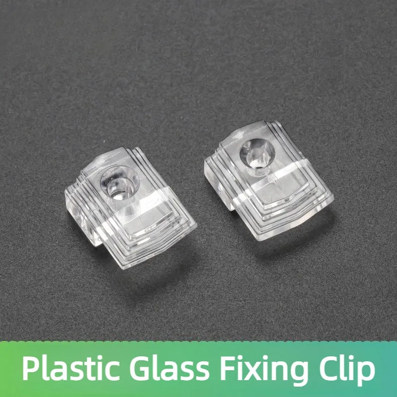 30 Sets Kunststoff-Glasbefestigungsclips, Spiegelhalterclips, Klemmen für Schranktürglasplatten, Spiegelschrank-Regalträger – Detail 4