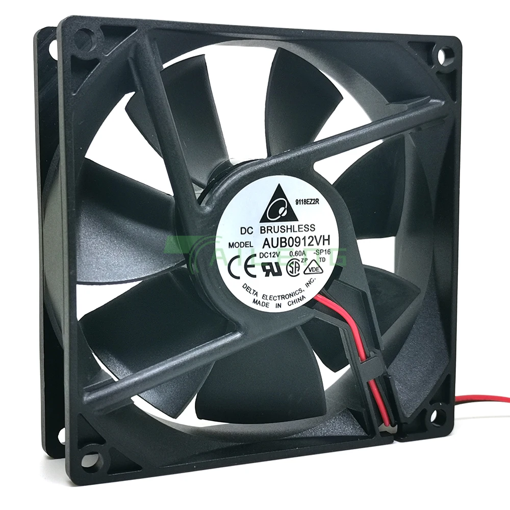 AUB0912VH 9cm 9.2cm 92mm cooling fan 92x92x25mm DC12V 0.60A 2lines High wind flow cooling fan for chassis power