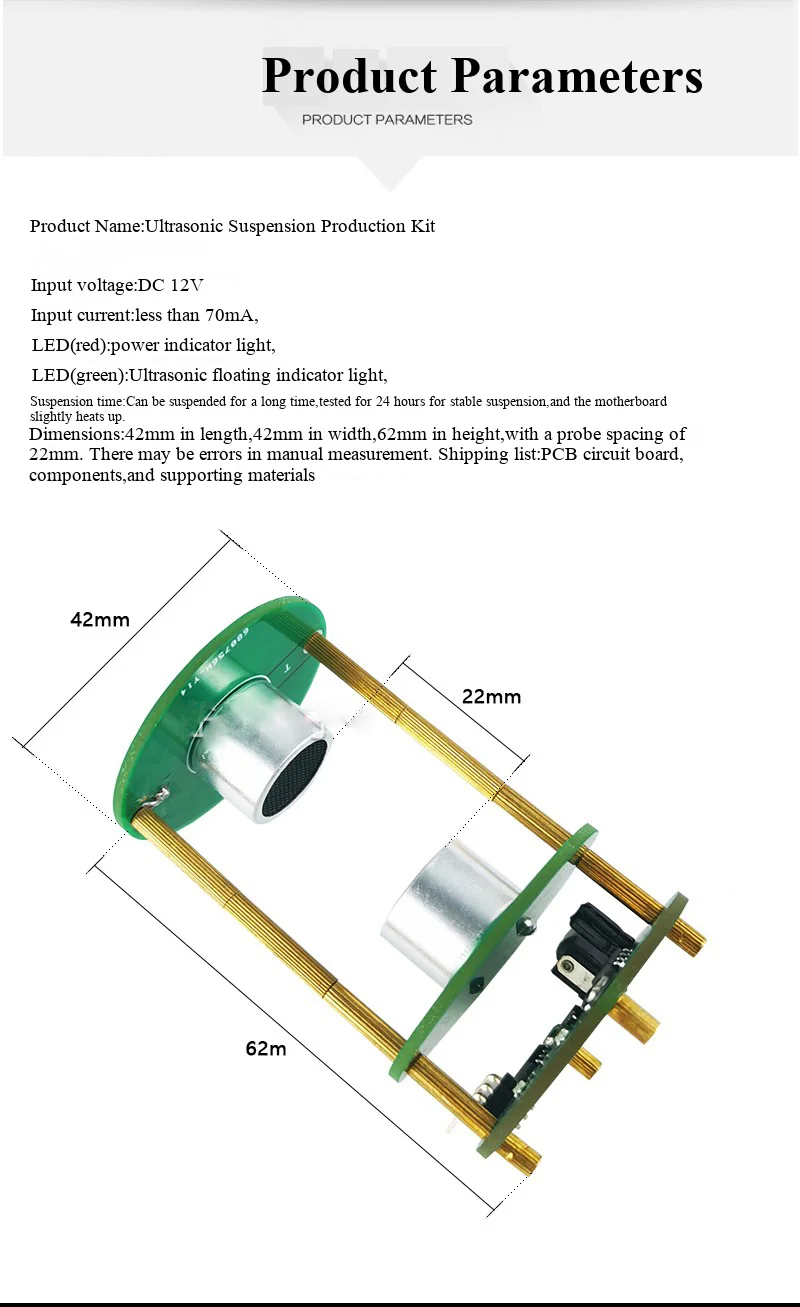 Ultraschall-Lichtschwebetechnik Stehwellen-Controller Elektronisches DIY-Lötset Montagekomponenten – Detail 3