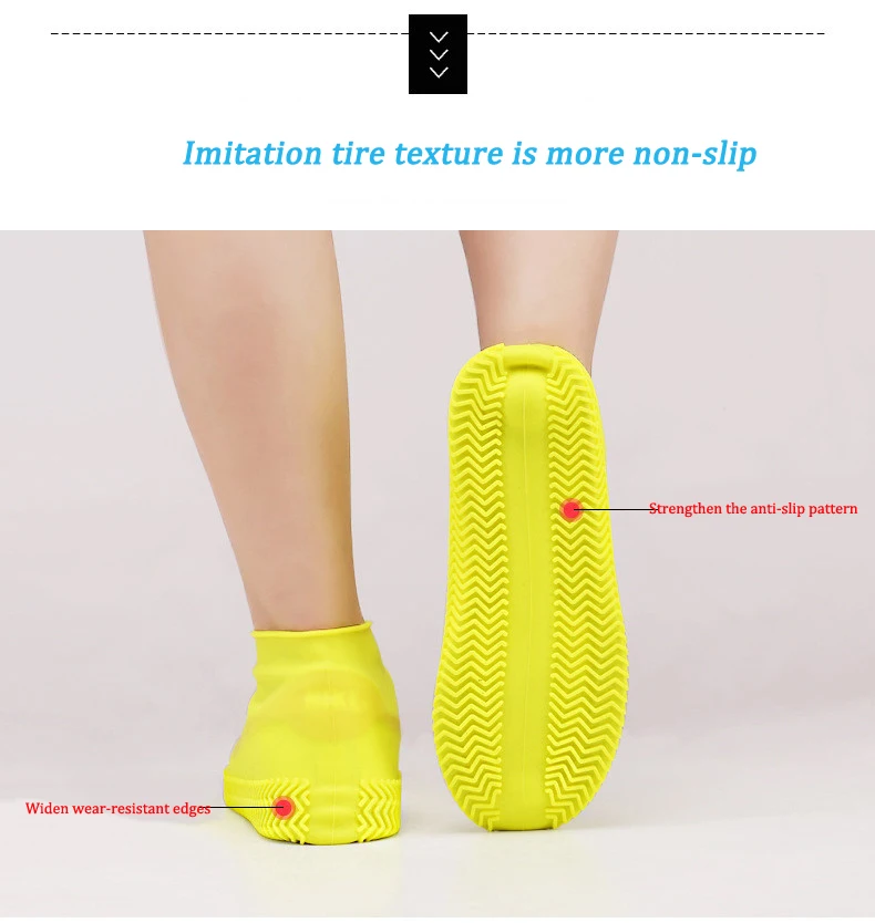 Wasserdichte Schuhüberzüge für Damen und Herren, wiederverwendbar, faltbar, rutschfest, Schuhschutz, Überschuhe, Regengaloschen, Kinder, Herren – Detail 8