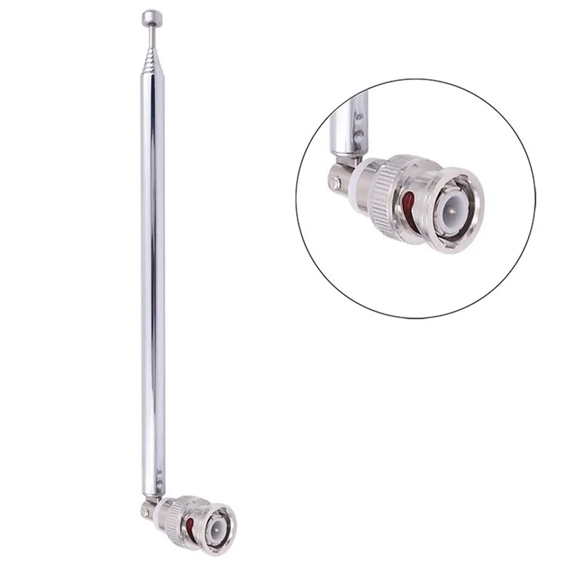 (6 шт.) Радиоантенна BNC с разъемом-разъемом BNC, адаптер, телескопическая антенна VHF UHF BNC из нержавеющей стали-BCBW