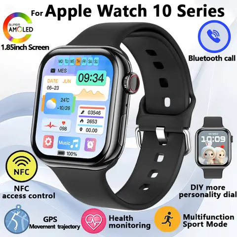 For Apple Watch 10 Smart Watch GPS NFC More Personality Dial Women Health Monitoring Sports Mode Music Bluetooth Call Smartwatch