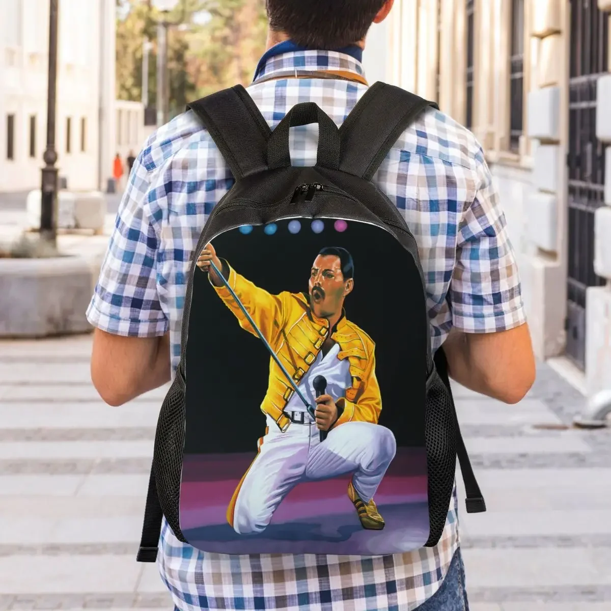 Custom 3D Printing Freddie Mercury Backpacks for Boys Girls School College Travel Bags Men Women Bookbag Fits 15 Inch Laptop