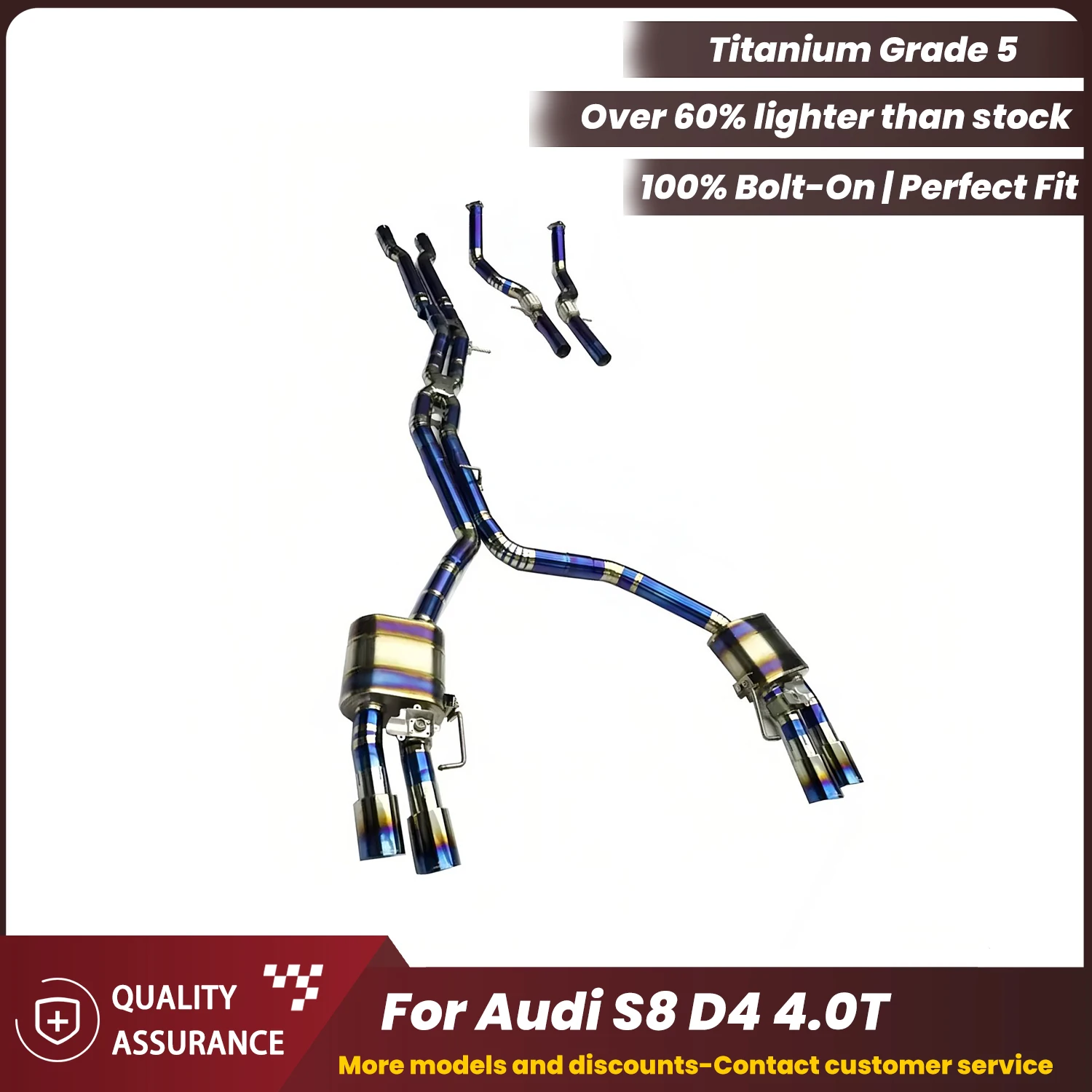 

ECCF Sports Titanium Catback Exhaust with Resonant tube For Audi S8 D4 4.0T Aggressive Exhaust Sound Performance Upgrade