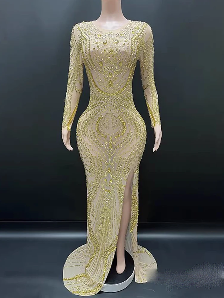 

High Quality Hot Stamping Sexy See Through Mesh Elastic Dress 2025 New Fashion Custom Women'S Clothing