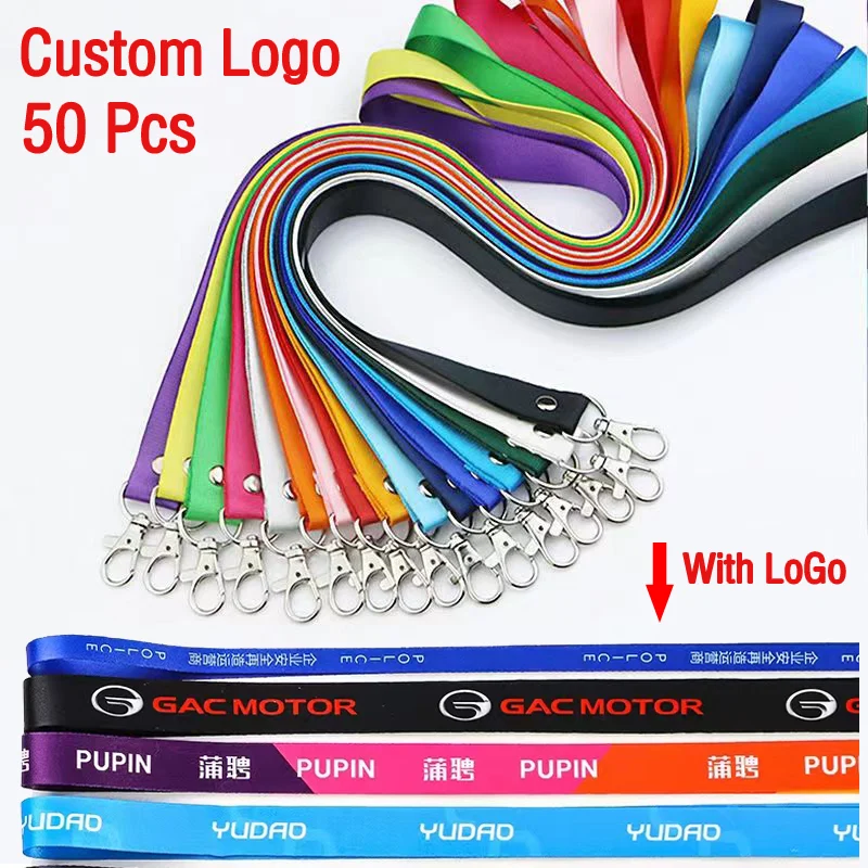 

50 Pcs/Lot Custom Printed Lanyard For Keys Logo Custom Design badge holder & Staff Cards