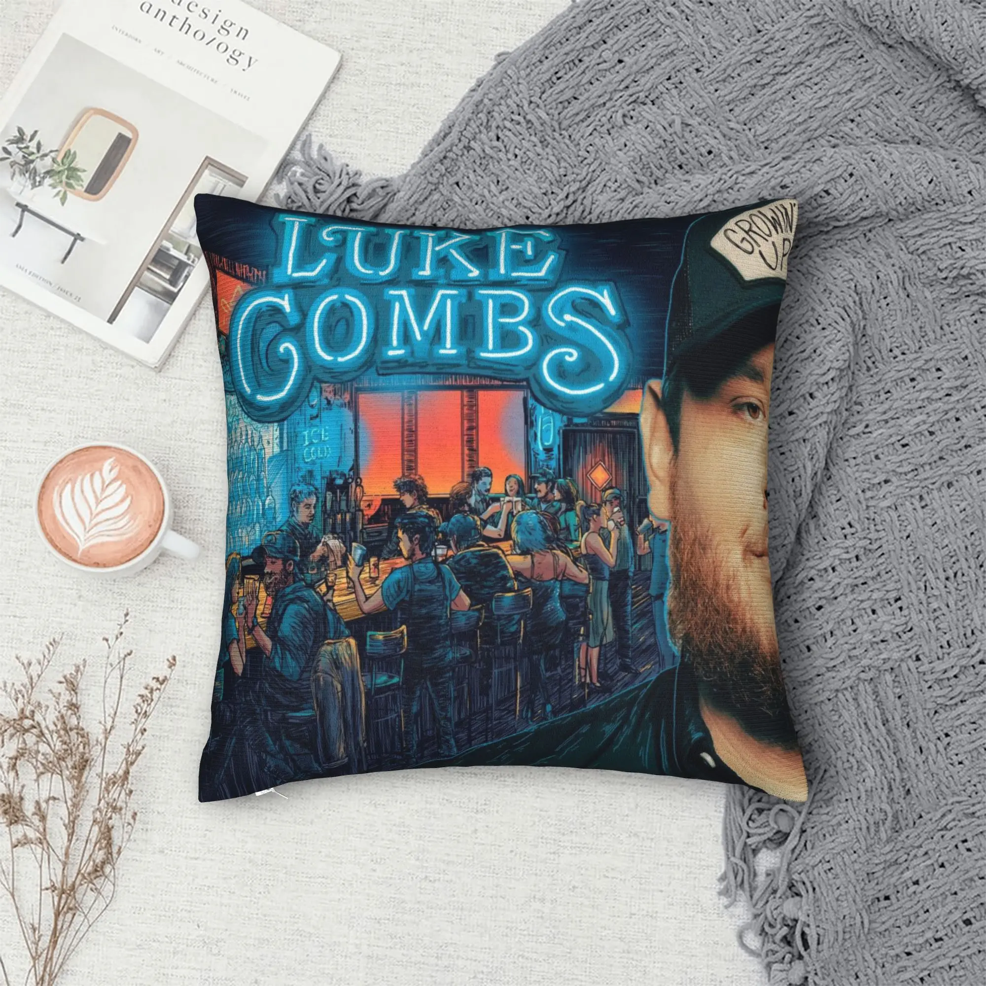 Y2K Car lukes comb fan gift singer  Decorations Pillowcase Accessories  Pillow Cover Square Multi-Size