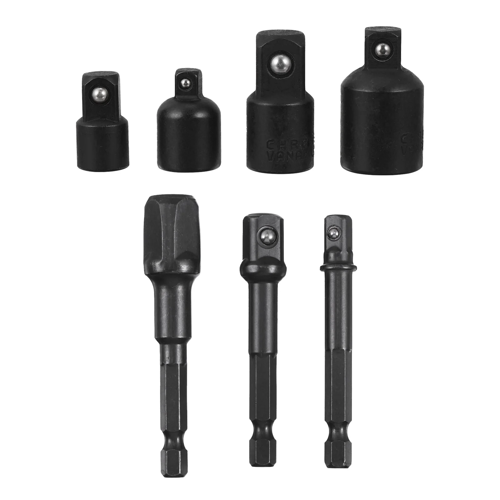 7 Uds 1/4 3/8 1/2 pulgadas llave de tubo juego de tuercas adaptador para taladro inalámbrico accesorios de conversión de acero herramienta de mano