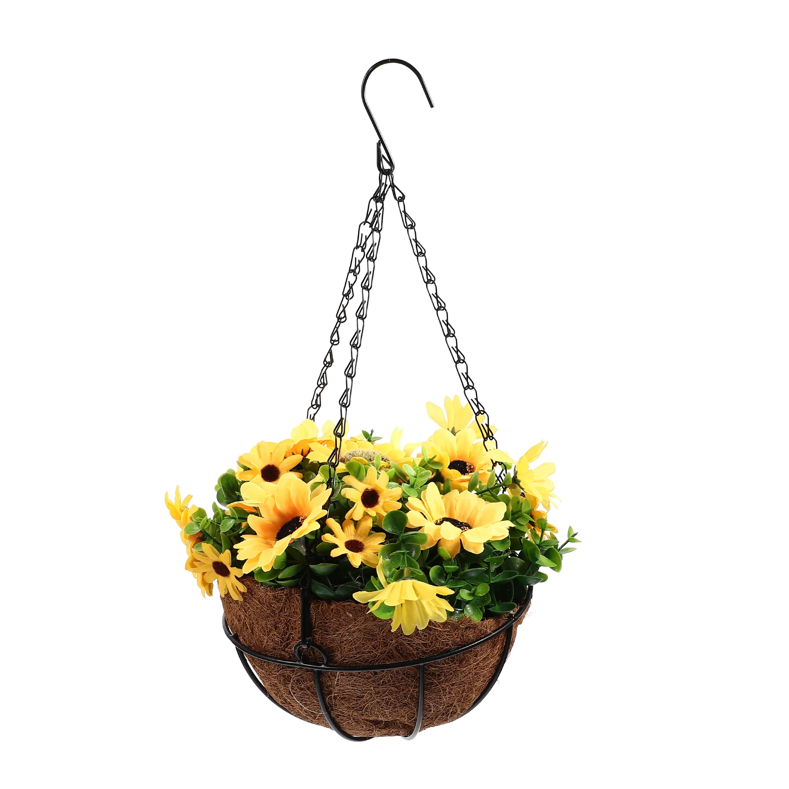 

Coconut Palm Flower Basket Artificial Hanging Baskets Garden Decor Wedding Home Indoor Plant Ornament Sturdy Wear