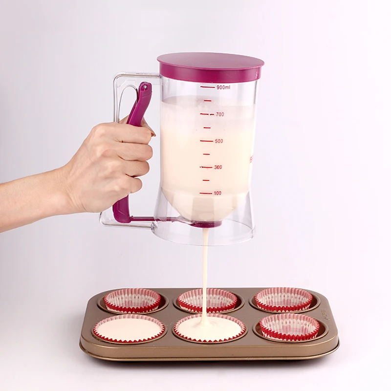 1 Pcs 900ml Batter Dispenser Hand-held Graduated Funnel Pastry Dough Dispensador For Pancake Cupcakes Cake