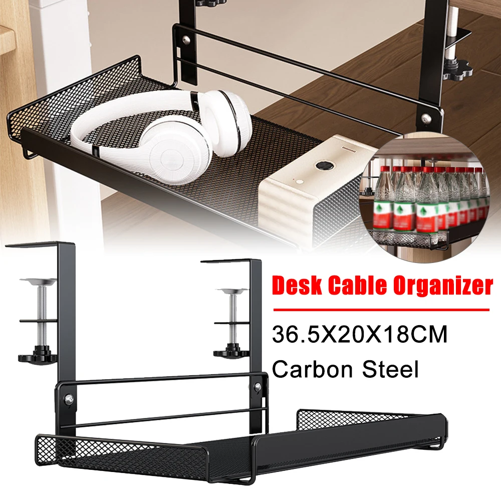 Under Desk Cable Management Tray Wire Management Tray Cable Management Racks No Drill Steel Desk Cable Socket Organizers Tools