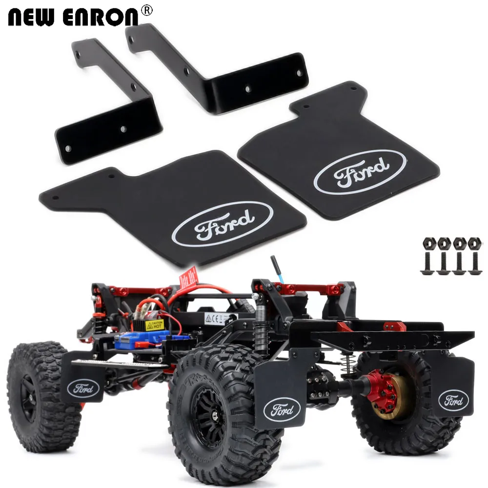 NEW ENRON Front & Rear Rubber Quarters Fender Mud Flaps Aluminum Bracket for RC Crawler Car 1/10 Traxxas TRX-4 TRX4 Ford Bronco