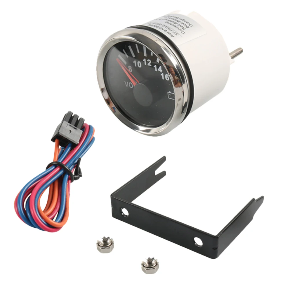 1 Set 52mm 8-16V Waterproof Voltmeter ABS+316 Stainless Steel with Red Backlight Digital Voltage Gauge for RV Motorcycle Truck