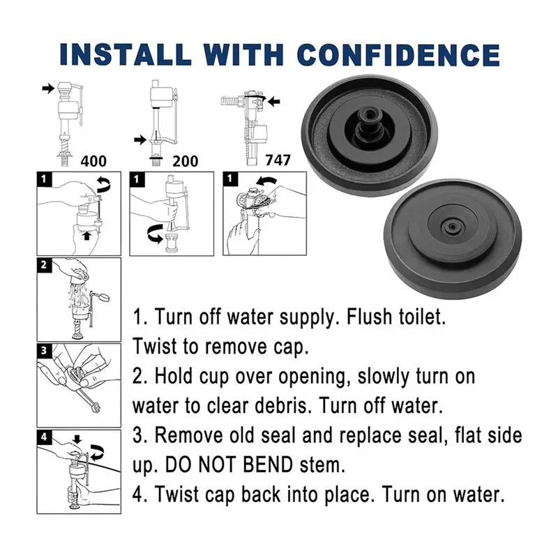 AEE8-83143 Toilet Fill Valve Seal Replacement Part For Kohler Toilet Tank Fill Valve Rubber Seal Diaphragm Durable 5Pack