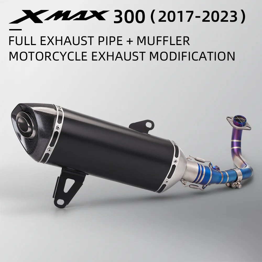 For X MAX250 XMAX 300 XMAX300 250 Motorcycle Exhaust Escape Moto Muffler Slip on Motorcross Front Pipe Stainless Steel Tube