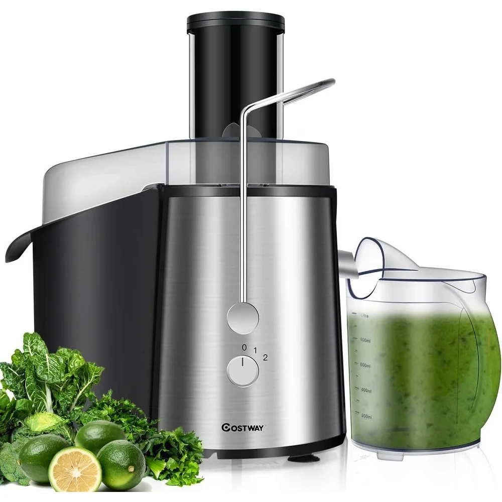 75MM Wide Mouth Stainless Steel Juicer 2-Speed Masticating Juice Extractor Easy to Clean High Nutrient Retention Fruit Machine