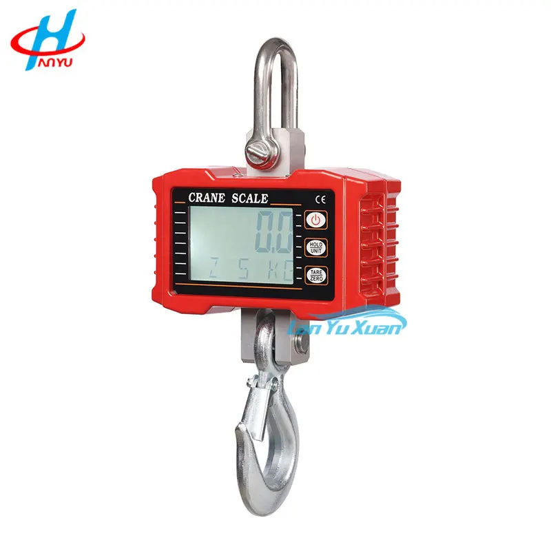 1000KG 500KG 100KG Hanging Scale Stainless Ocs Crane  Hook Weighing  Dynamometer