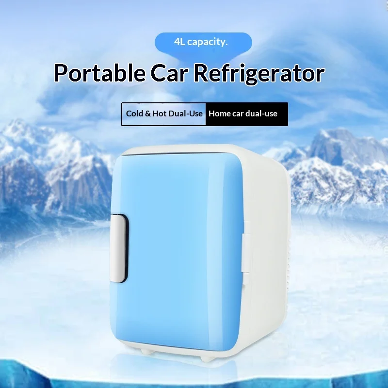 Car Heating & Cooling Box 18x23x30cm Family Dual-Use 4L Mini Portable Semiconductor Refrigerator with Auto-Defrost