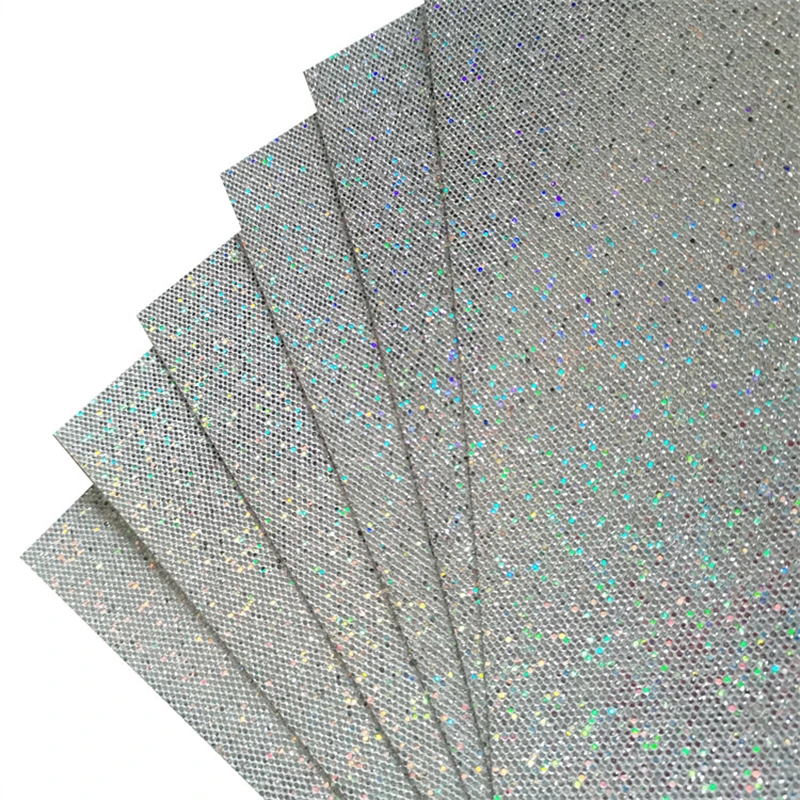 5 Sheets 20*30CM Size Special Designs Honeycomb Laser Silver Glitter Paper Cardstock For Cupcake Topper,Wedding Party Decors