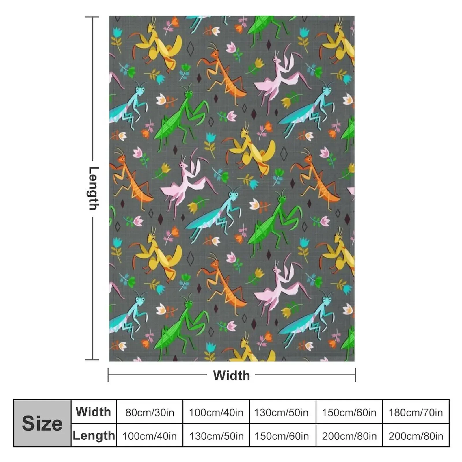 An Unordinary Array of Praying Mantises - Grey Throw Blanket Baby Sofa Flannels Luxury Throw Blankets