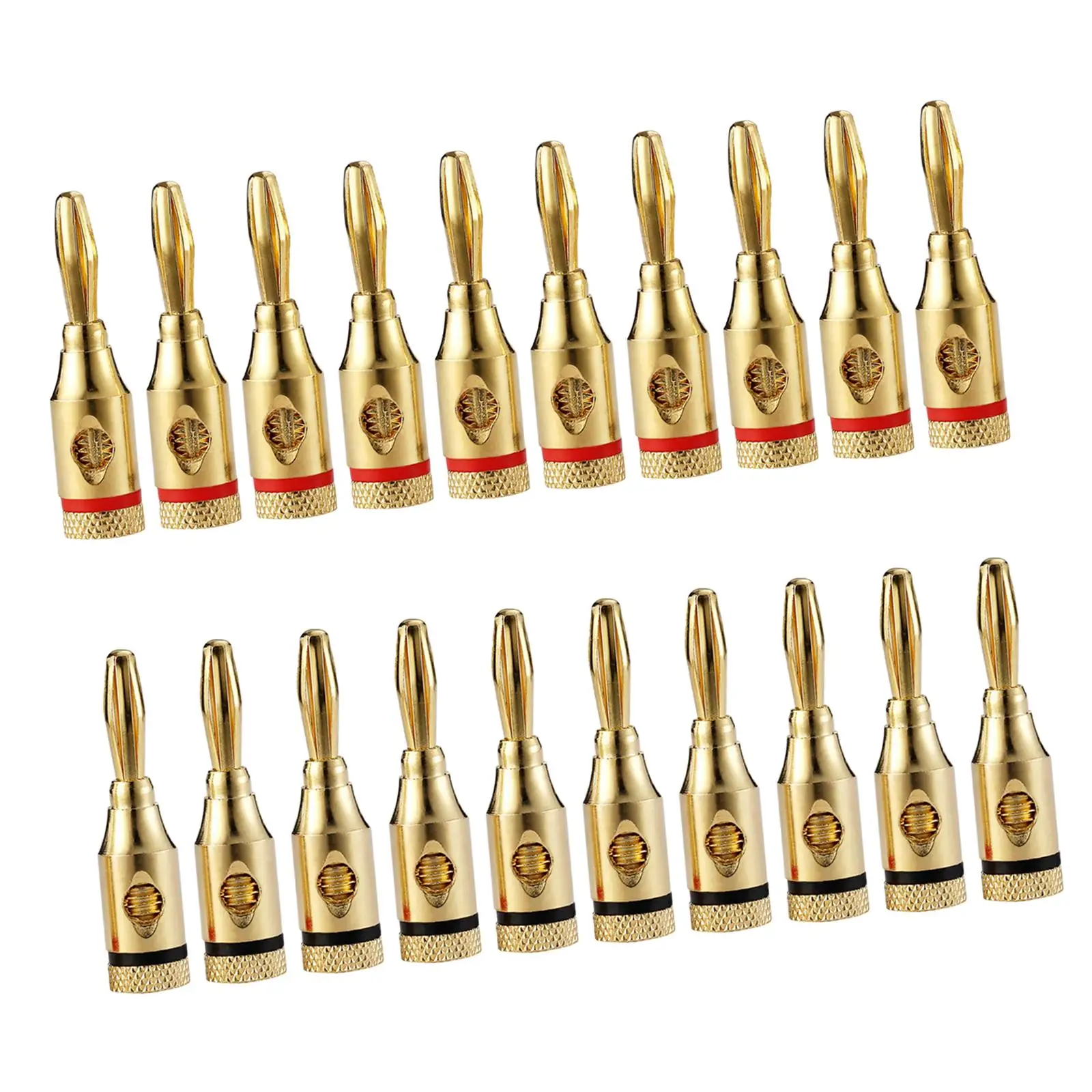Gold Plated Speaker Banana Plug 4mm 10 Pairs Quick Connect for Audio Receiver Sound System Wall Plate