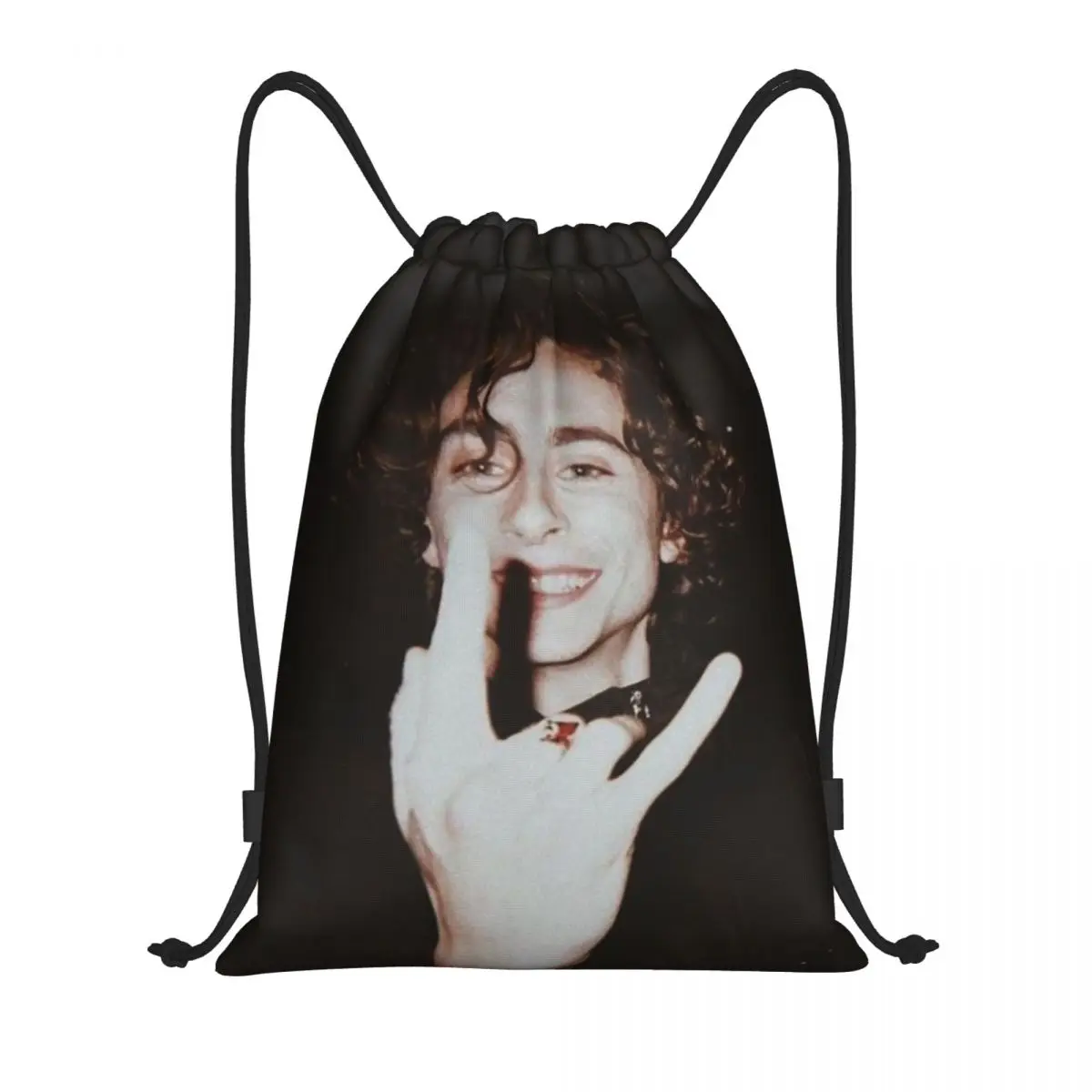 

Custom Timothee Chalamet Drawstring Bag for Shopping Yoga Backpacks Women Men Sports Gym Sackpack