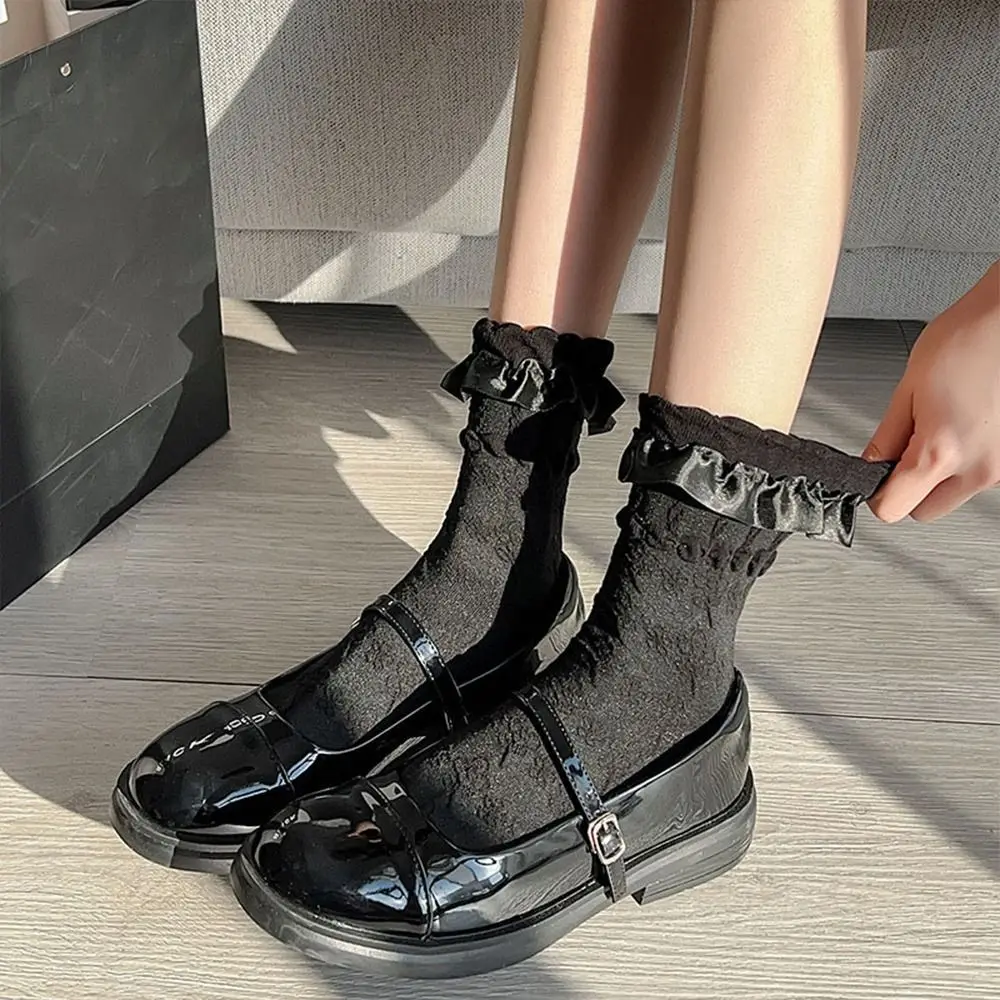 

Sweet White Lace Lolita Socks Cotton High-Quality Ruffle Socks Japanese Style Thin Breathable Princess Socks for Women
