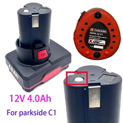 12V 4000 mAh Large Capacity Rechargeable Lithium-Ion Battery for Parkside C1 Electric Tools Drill Bits Screwdrivers