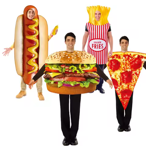 Unisex Food Hamburger Costume Tunic Sponge Suit Adult Men Women Funny Purim Halloween Party Fancy Dress Cosplay