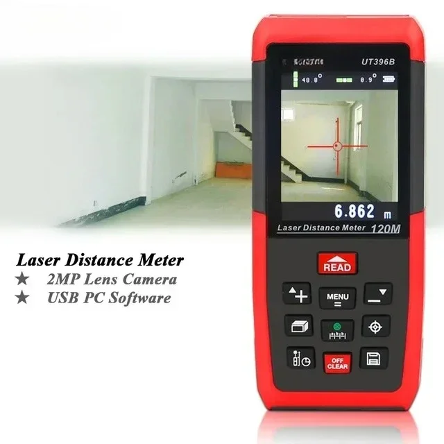 Professional Distance Meters UT396B 120M  Rangefinder Digital range finder Measure Area/volume Tool