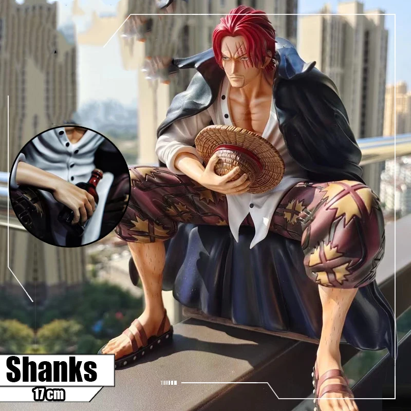 

17cm One Piece Anime Figure Shanks Sitting position PVC Action Figure Anime GK Model Collection Toy for Children gifts