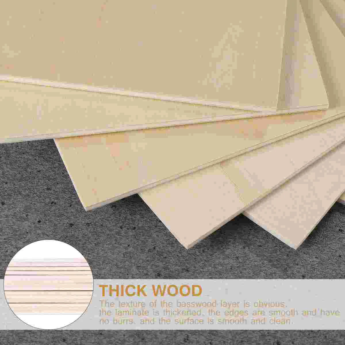 Wood Sheets Craft Basswood Unfinished Board Plank Wooden Plywood Thindiy Natural Crafts Flat Pieces Timber Cutouts Sheet Boards