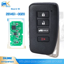 KEYECU 281451-0020 G Smart Remote Key 4 Button Fob 314.3MHz for Lexus GS350 GS450 ES350 ES300 2013-2020 FCCID: HYQ14FBA