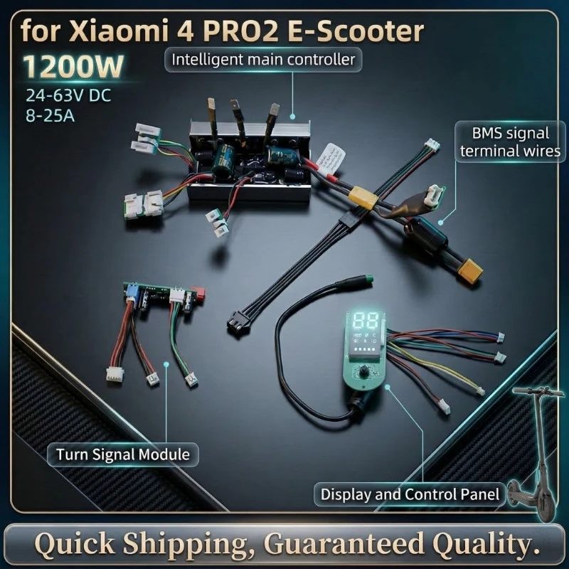 

5 Riding Modes. 24-63V / 7-25A Smart Controller Upgrade Kit for Xiaomi 4 PRO2 E-Scooter 1200W Power, Display Panel, APP Control