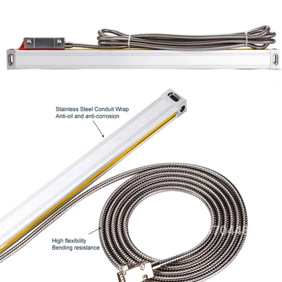 Torno de fresagem cnc chato escalas ópticas régua óptica linear 5u 5v ttl dimensões 50 100 150 200 250 300 350 400 450 para máquina