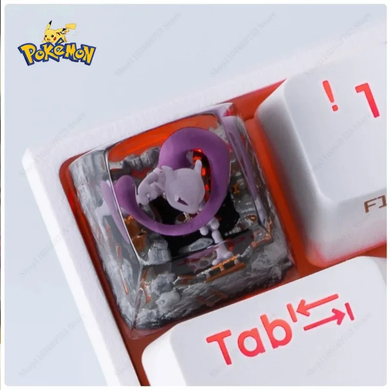 Pokemon Anime Custom KeyCaps Cresselia Dragonair Resin Transparent Keycaps Creative Computer Mechanical Keyboard Keys Cute Gifts