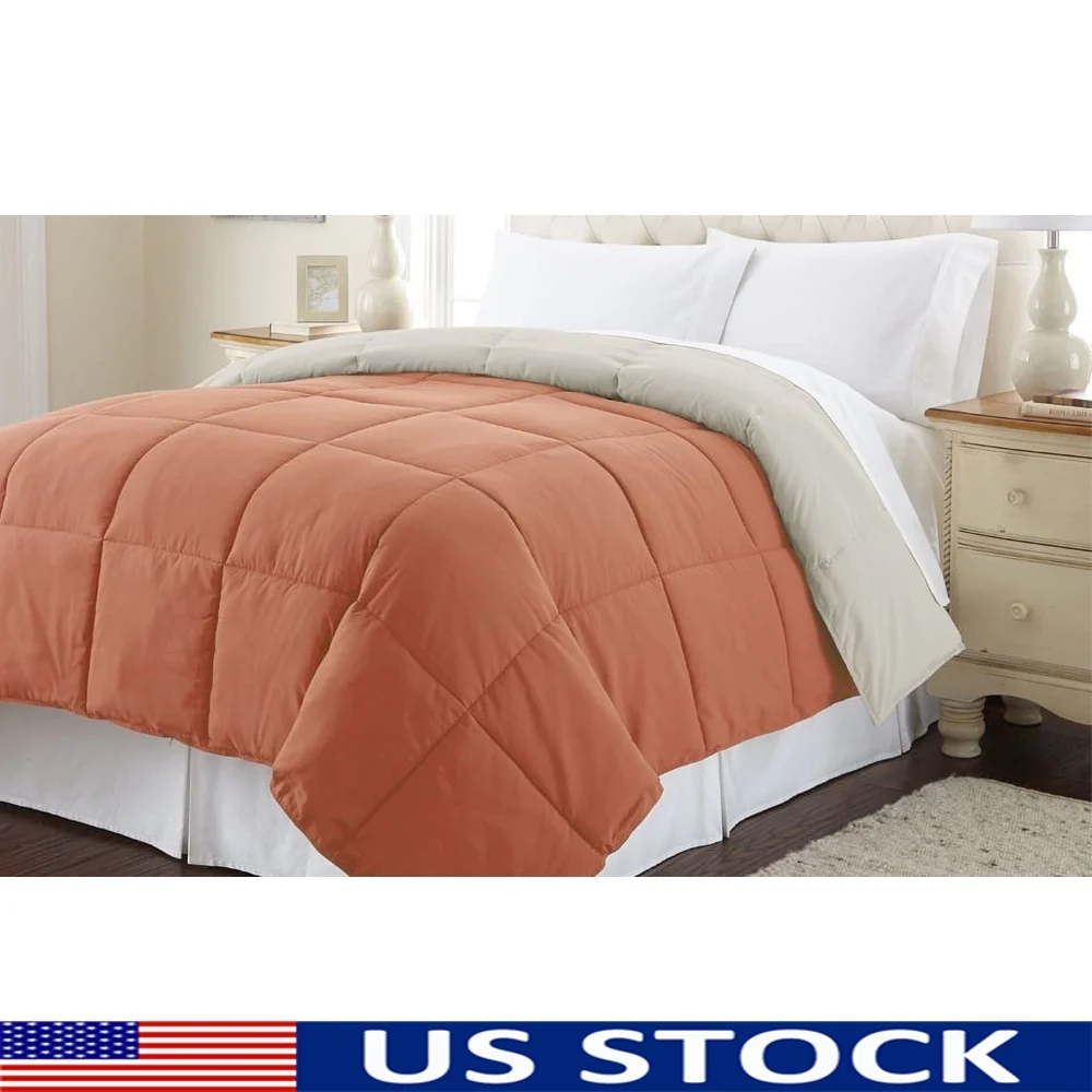 

Reversible Hypoallergenic Down Alternative Comforter Twin All-Season Soft Microfiber Bedding Machine Washable Cozy Bed Cover