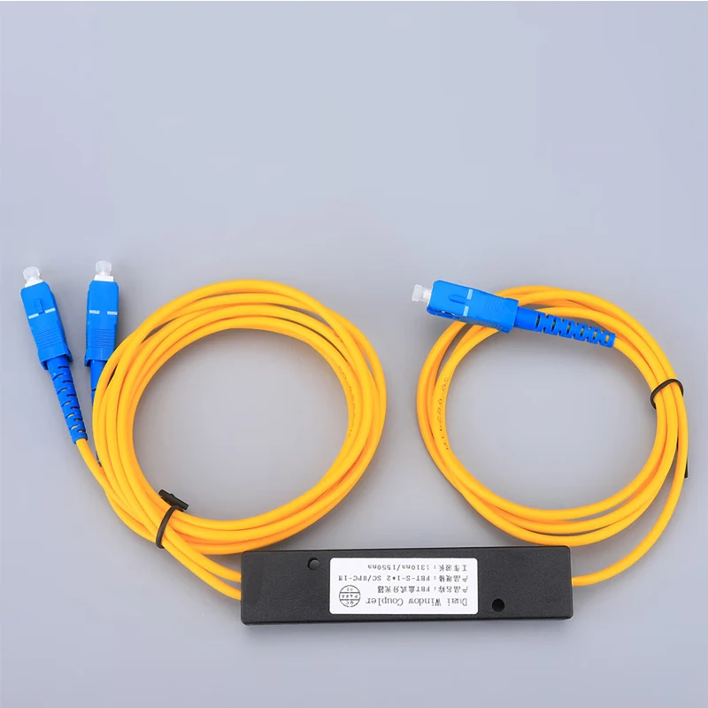 FASO 1X2 FBT 3.0mm 1m SC/UPC Fiber Optic Splitter SM Single Mode G652D Fiber Cassette Splitter FTTH Fiber Optical Splitter New