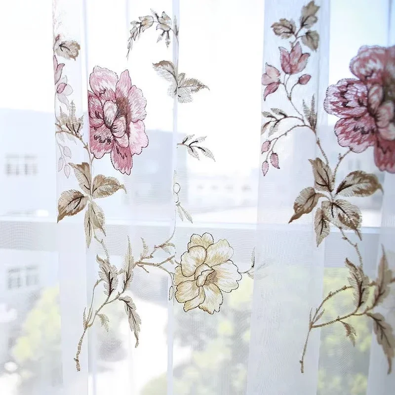 Customized European Luxury Curtains For Living Dining Room Bedroom Blackout Villa American Decorate Embroider Tulle Valance
