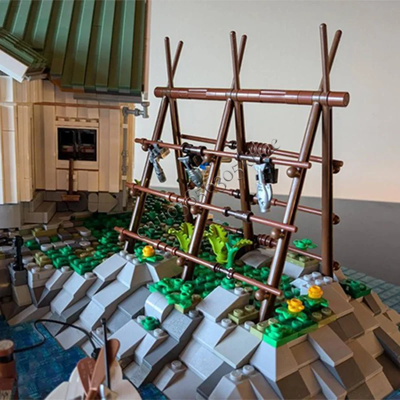 5489 PCS 하우스 스트리트 코스탈 아일랜드 하우스 노르드란드하우스 MOC 맞춤형 모듈식 블록 창의적 DIY 조립 장난감 선물